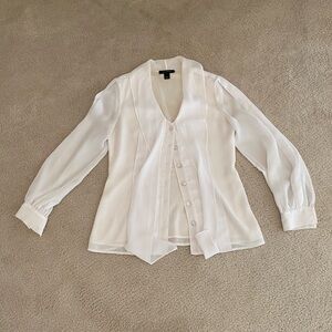 St John Elegant White Bow Blouse